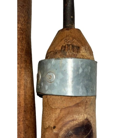 2 Antique Primitive Woodworking Wood Lathe Chisel Tools 12" & 16" User or Decor - Picture 7 of 9